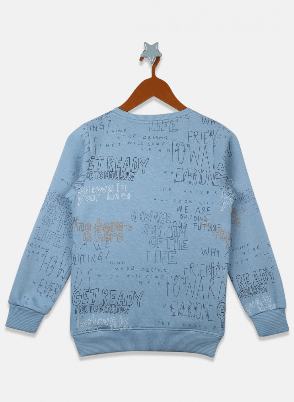 Boys Blue Printed Sweatshirt