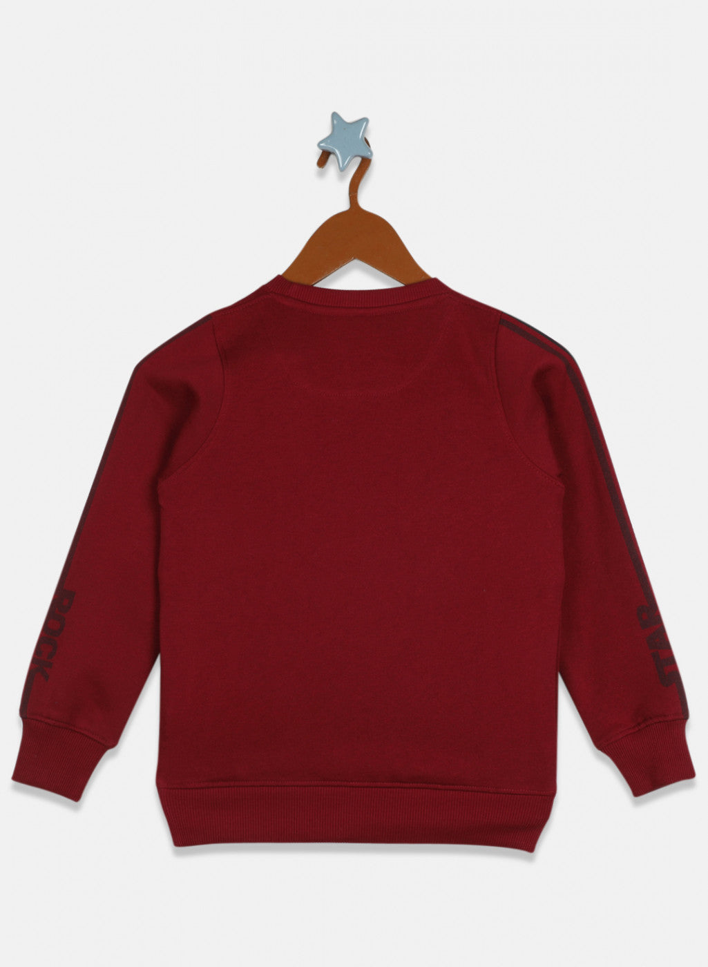 Boys Maroon Printed Sweatshirt