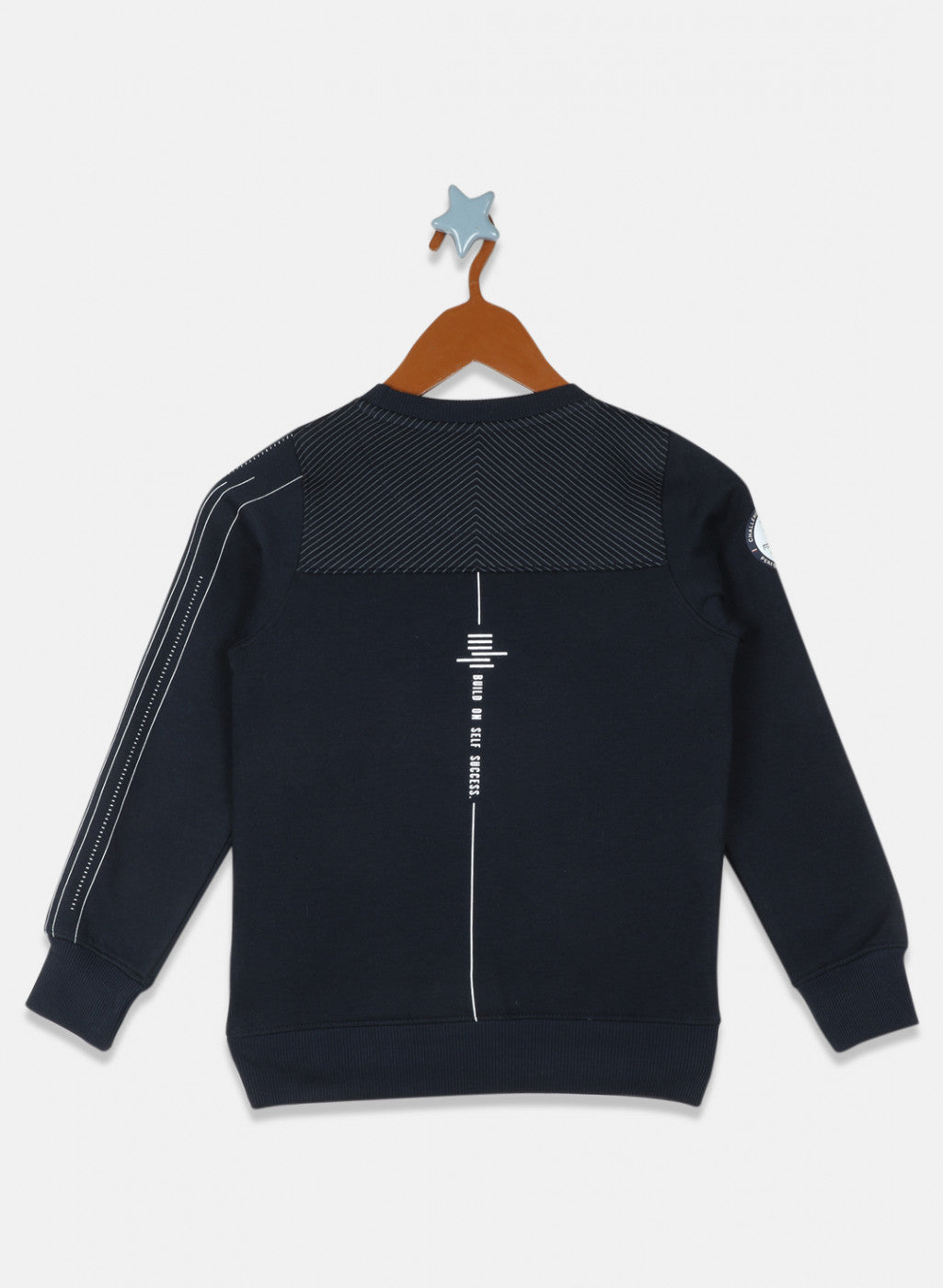 Boys NAvy Blue Printed Sweatshirt