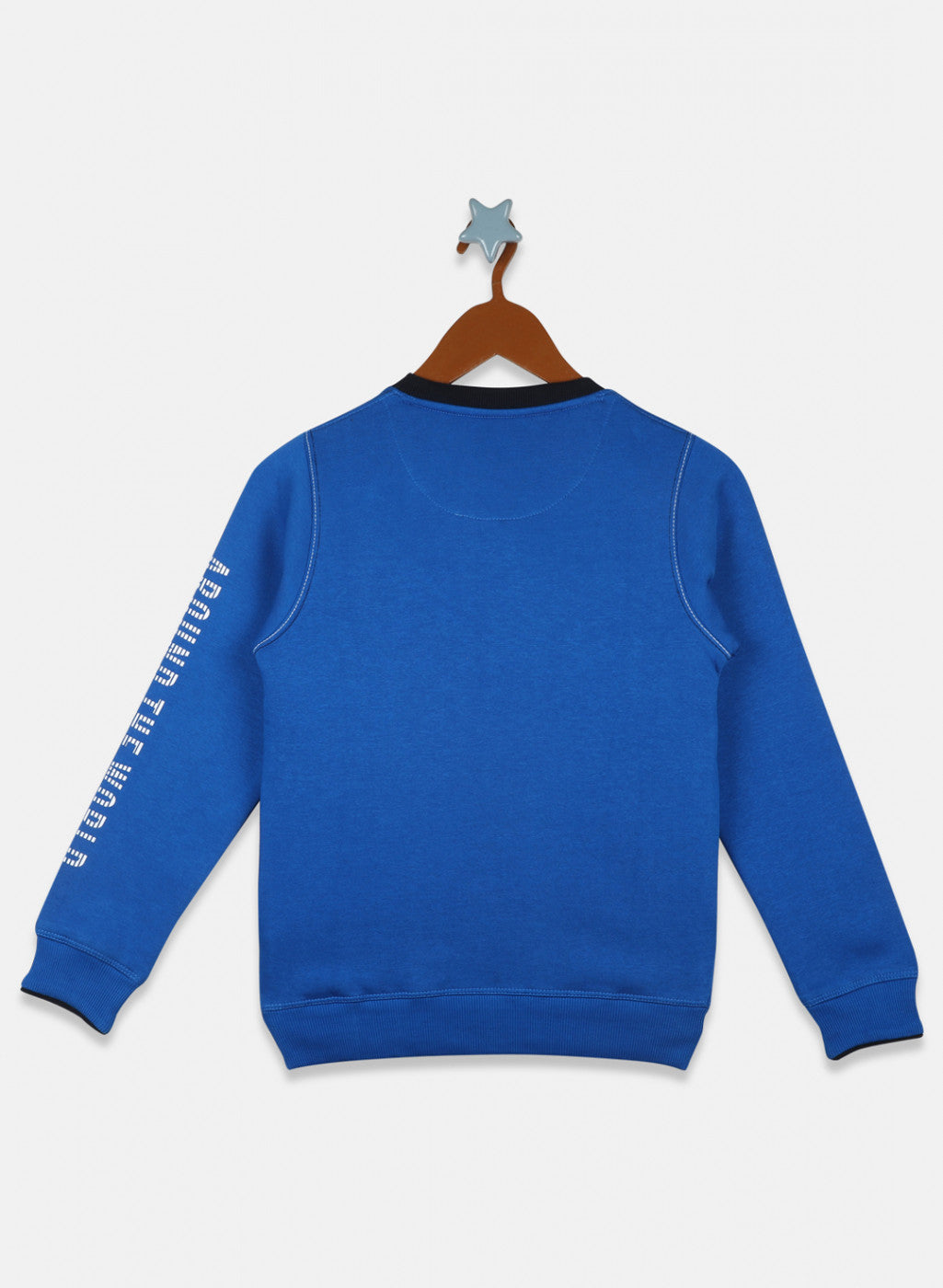 Boys Blue Printed Sweatshirt