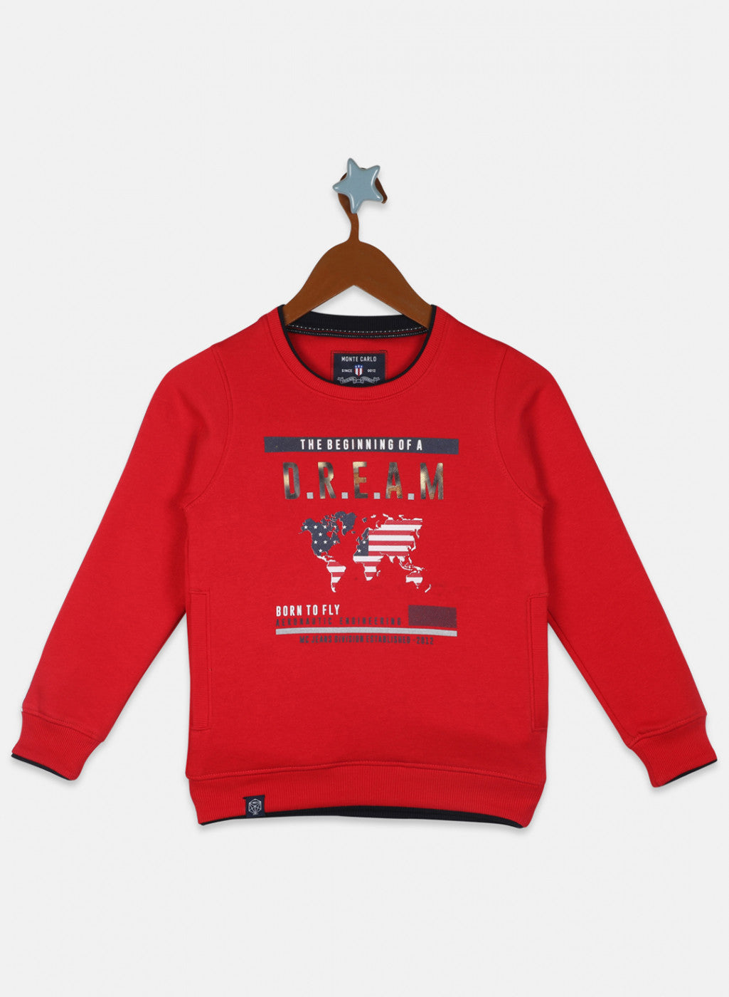 Boys Red Printed Sweatshirt