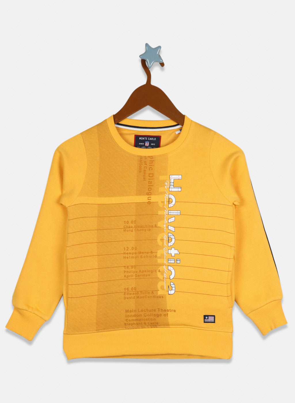 Boys Yellow Printed Sweatshirt