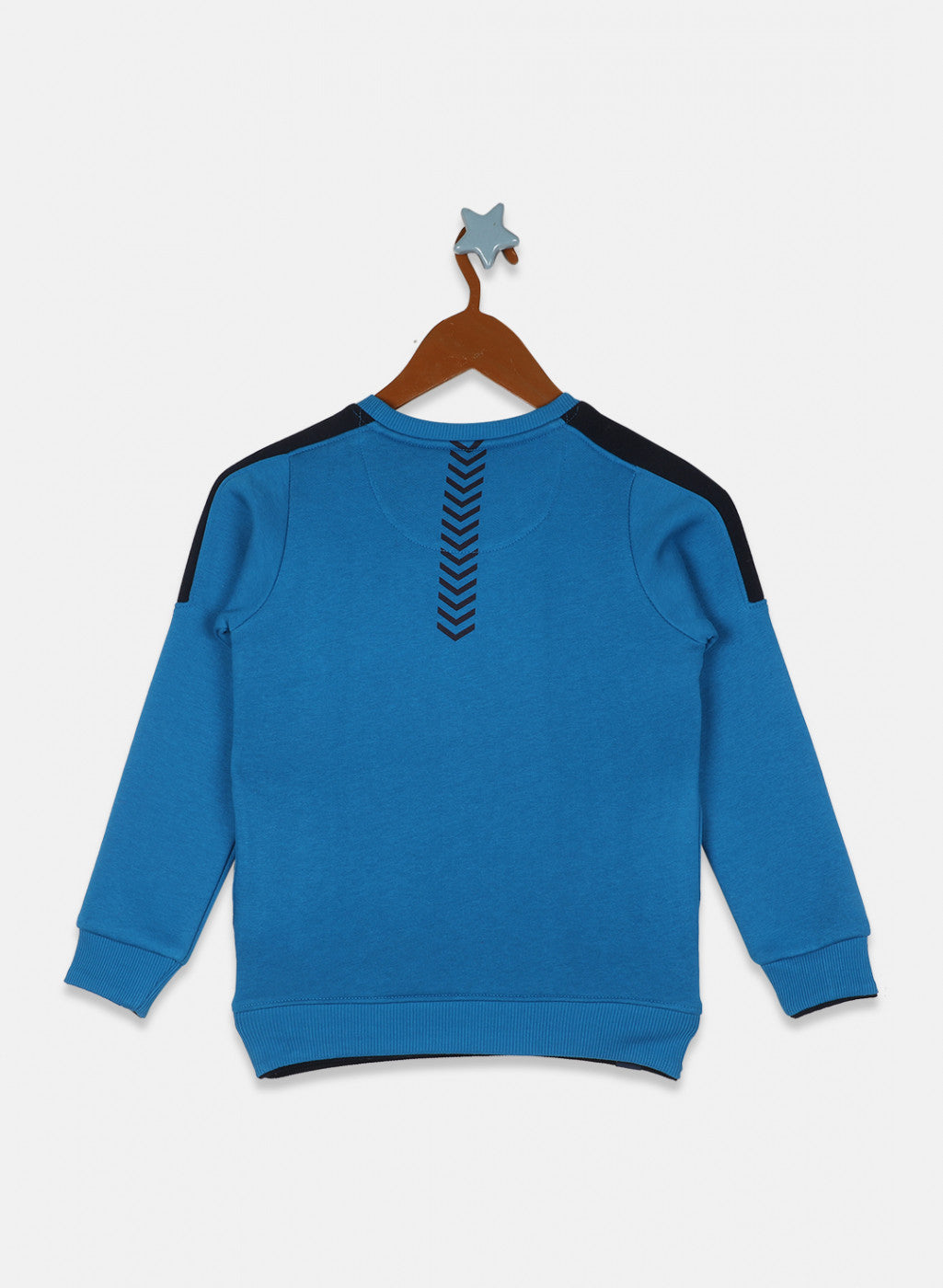 Boys Blue Printed Sweatshirt