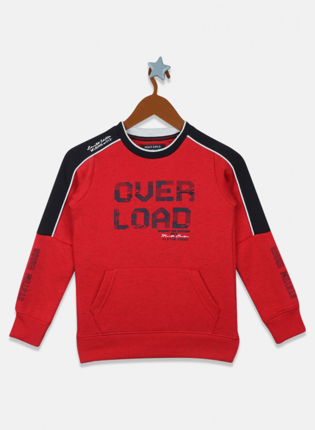 Boys Red Printed Sweatshirt