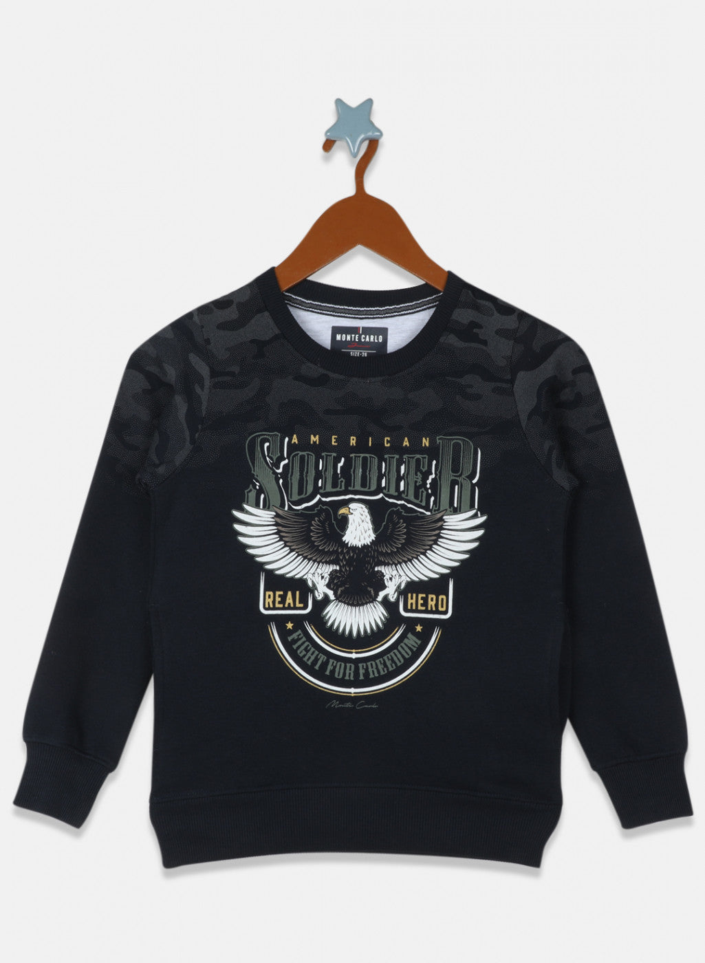 Boys NAvy Blue Printed Sweatshirt