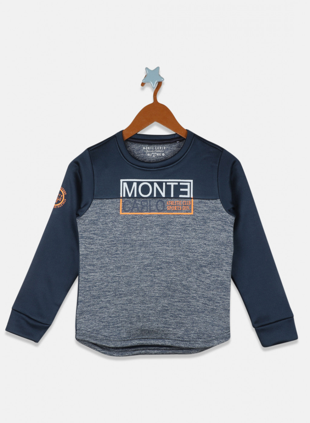 Boys Navy Blue Printed Sweatshirt