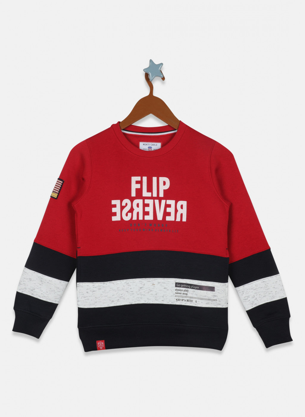 Boys Red Printed Sweatshirt