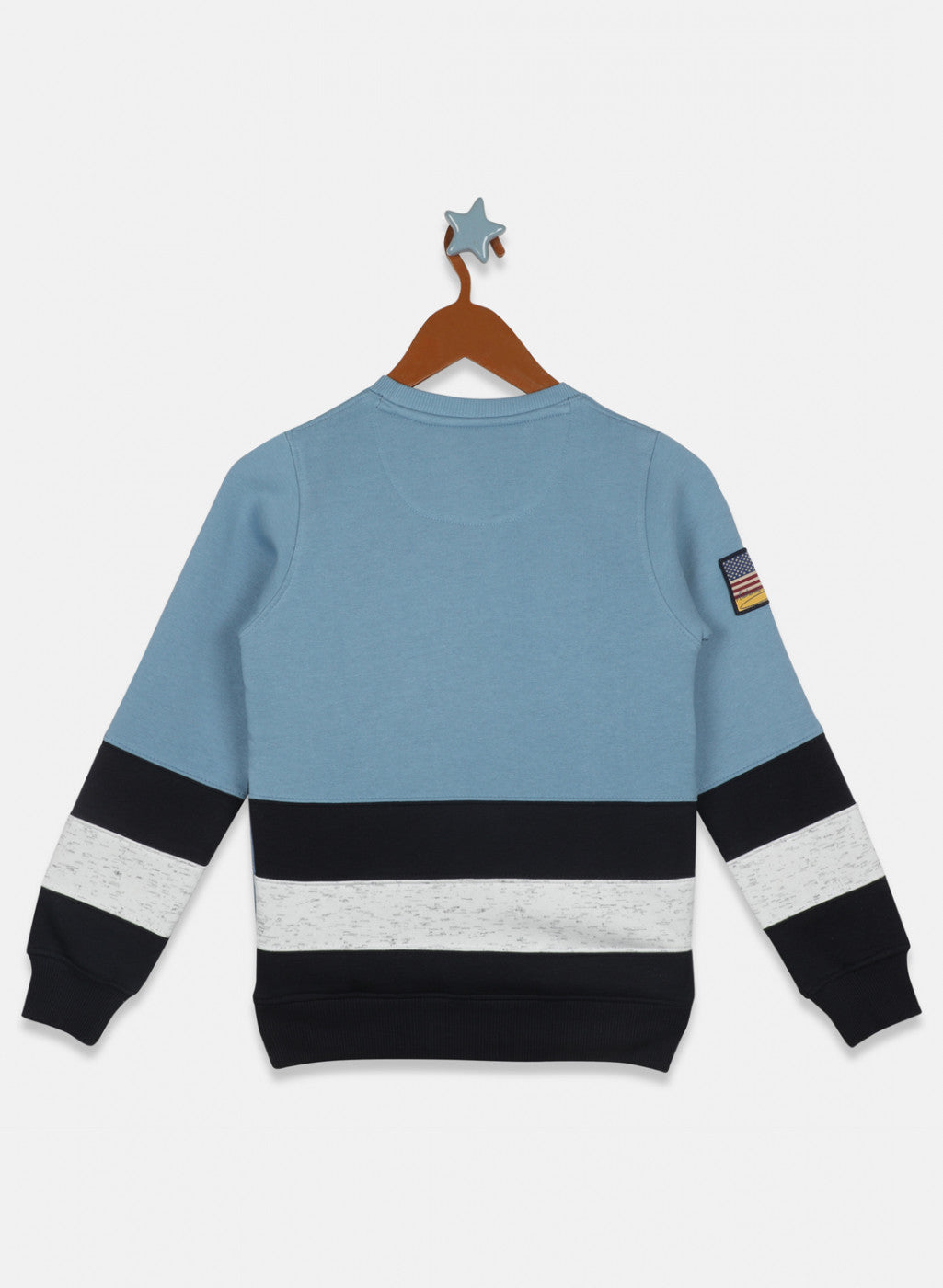 Boys Blue Printed Sweatshirt