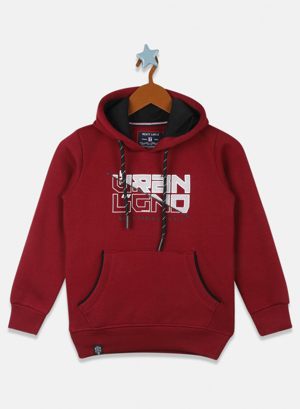 Boys Maroon Printed Sweatshirt