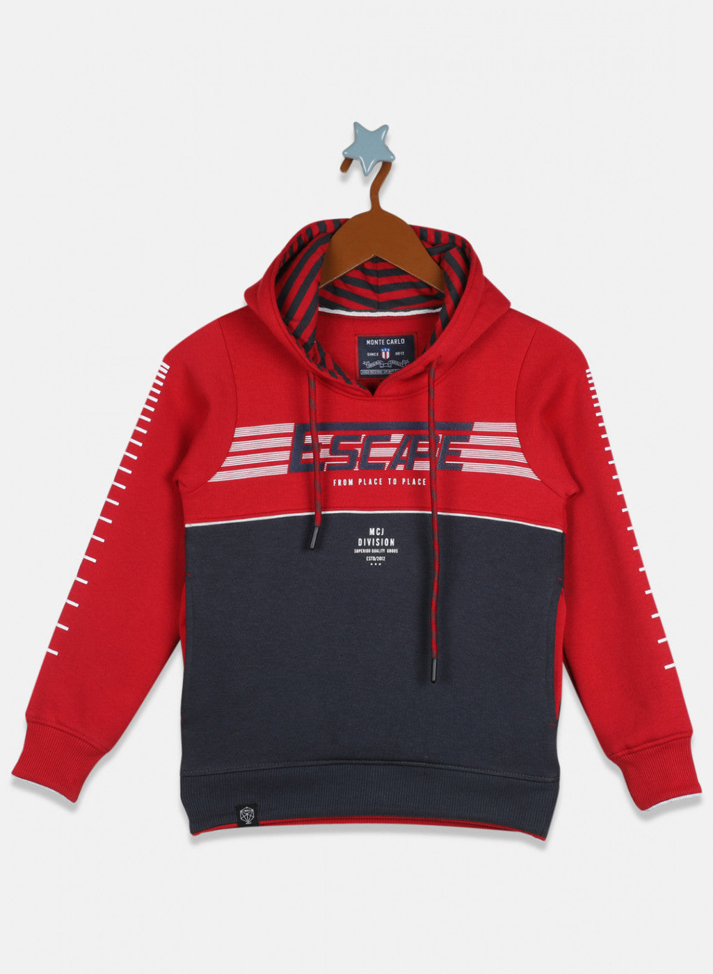 Boys Red & Grey Printed Sweatshirt