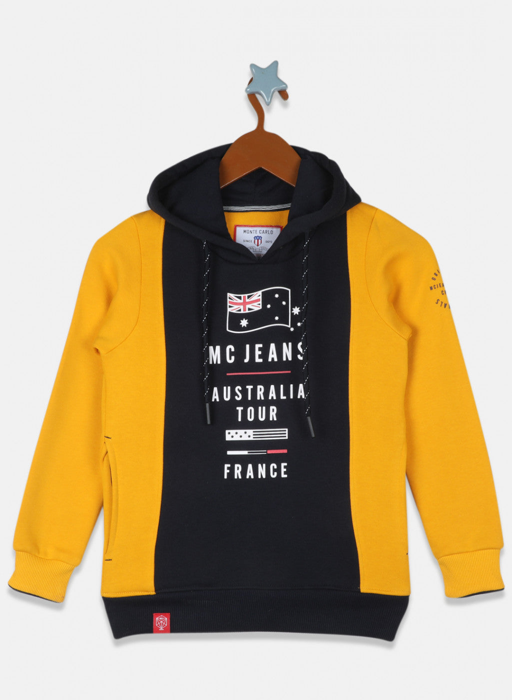 Boys Mustard Printed Sweatshirt