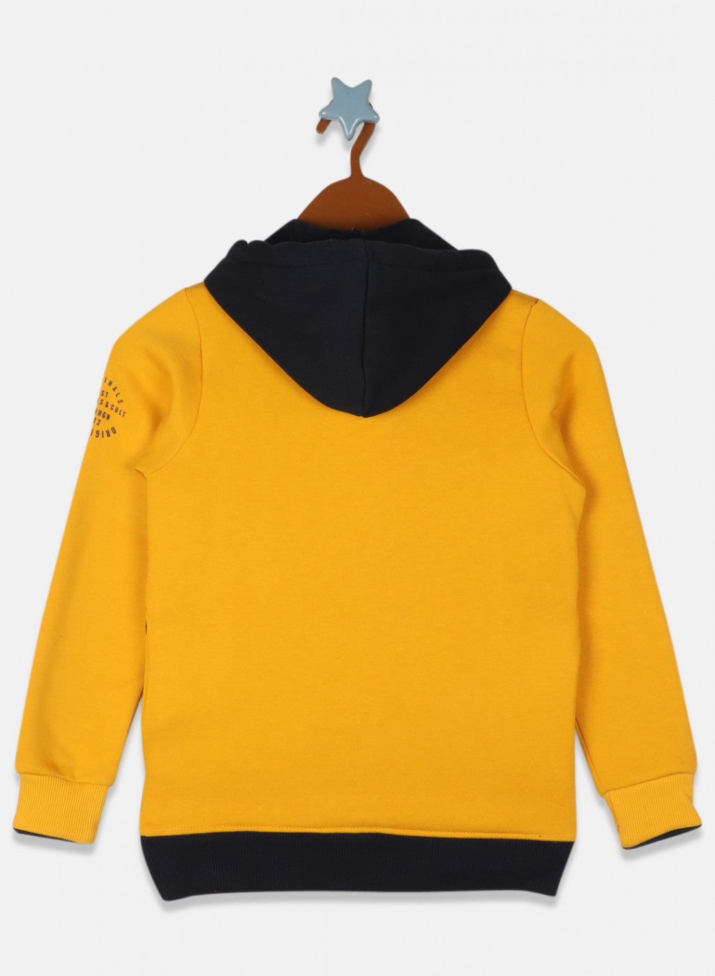 Boys Mustard Printed Sweatshirt