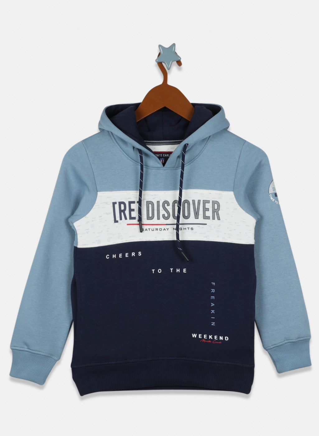 Boys Blue Printed Sweatshirt