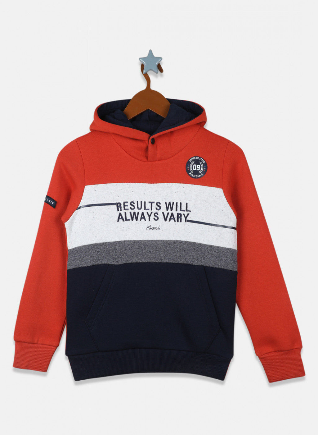 Boys Orange & Navy Embroidered Sweatshirt