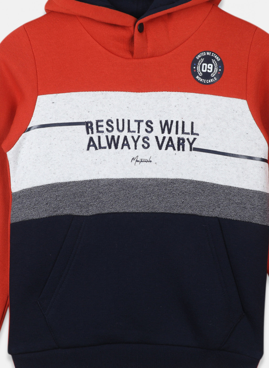 Boys Orange & Navy Embroidered Sweatshirt