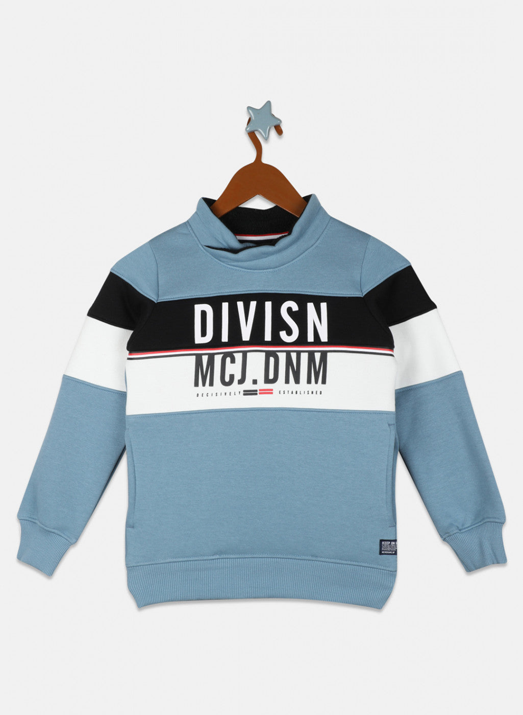 Boys Blue Printed Sweatshirt