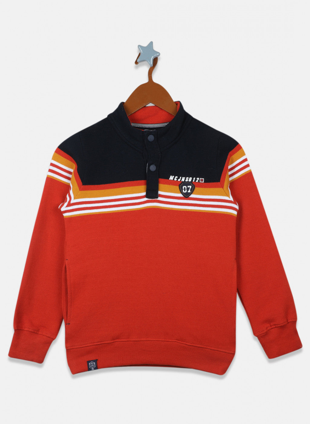 Boys Orange Stripe Sweatshirt