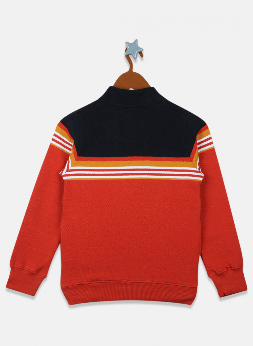 Boys Orange Stripe Sweatshirt