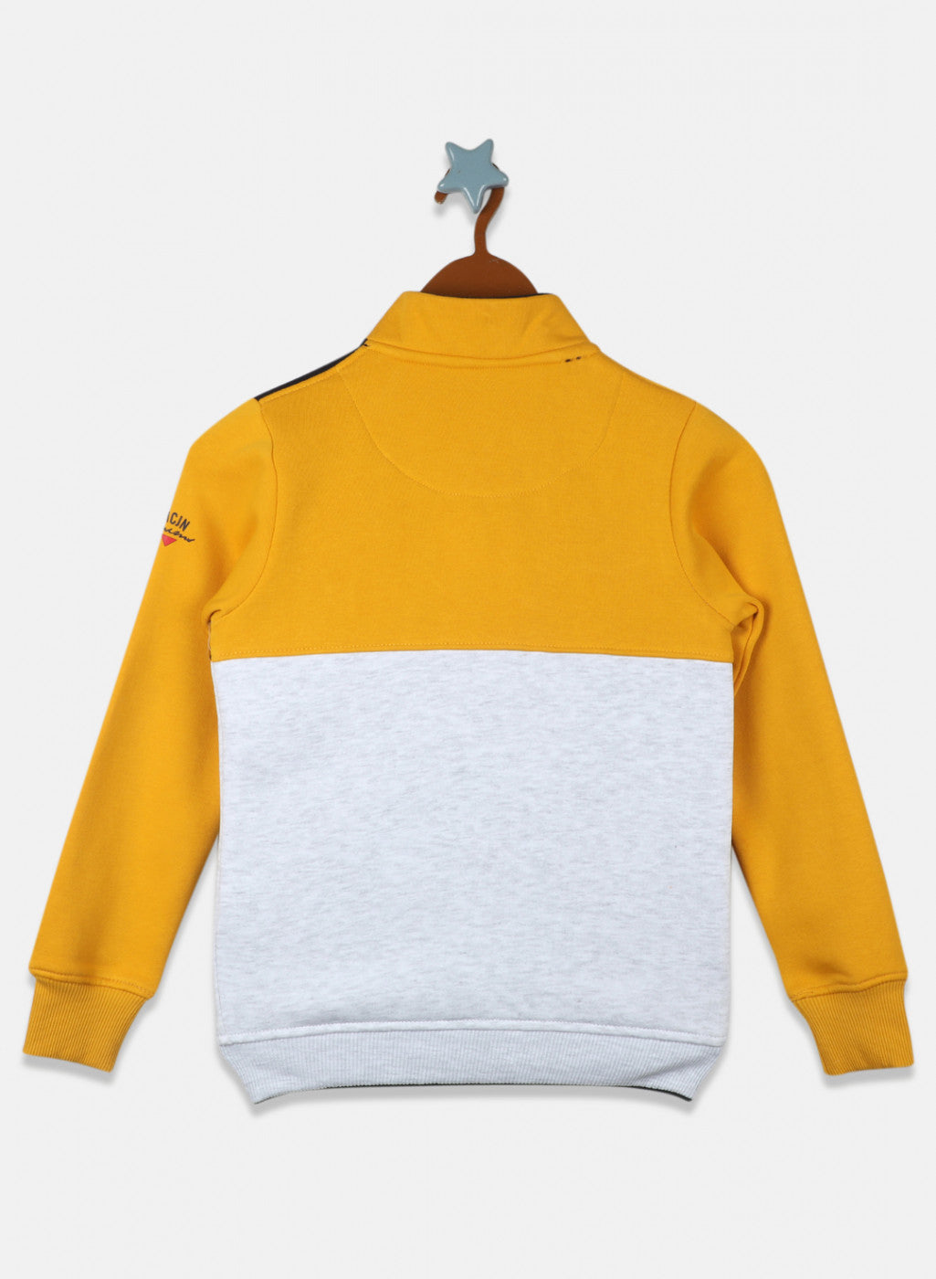 Boys Mustard Printed Sweatshirt