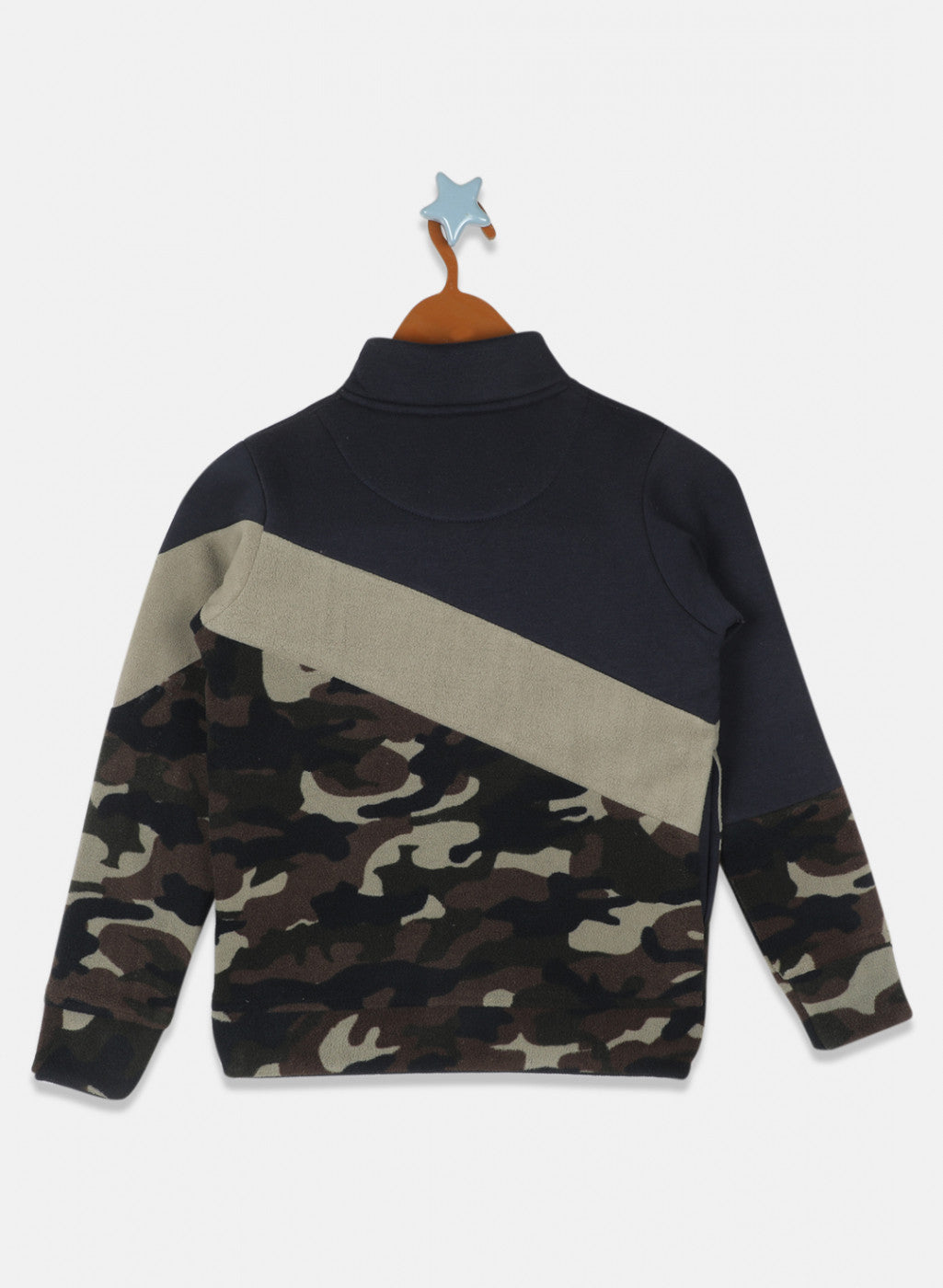 Boys Olive Printed Sweatshirt