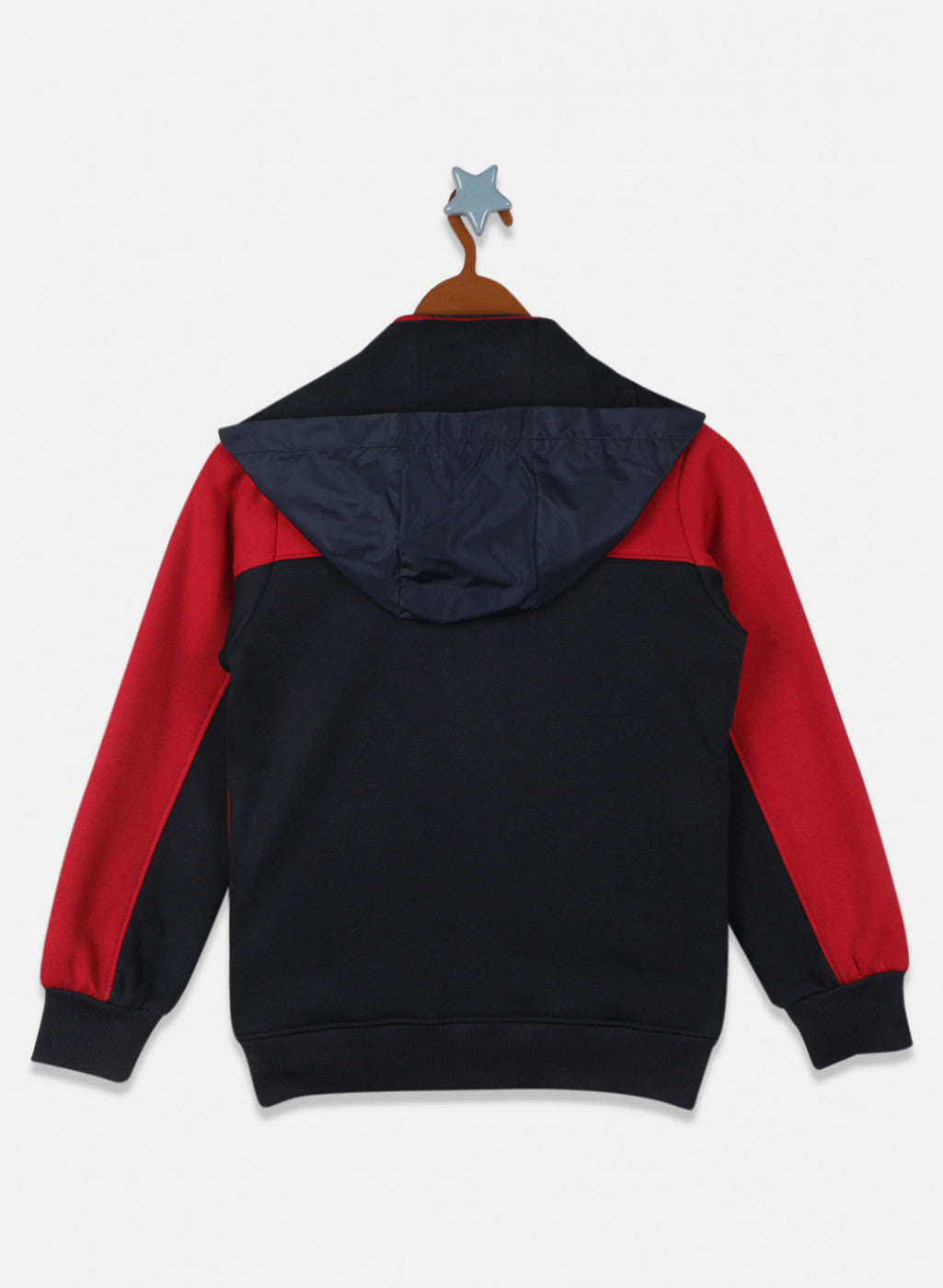 Boys Navy Blue & Red Printed Sweatshirt