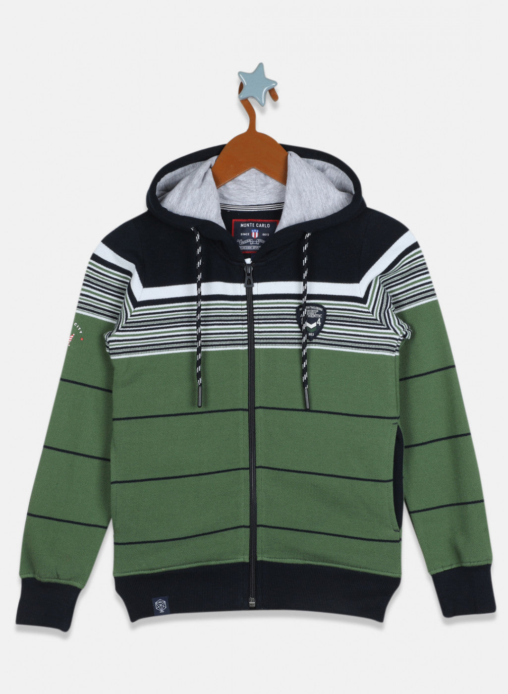 Boys Green Stripe Sweatshirt