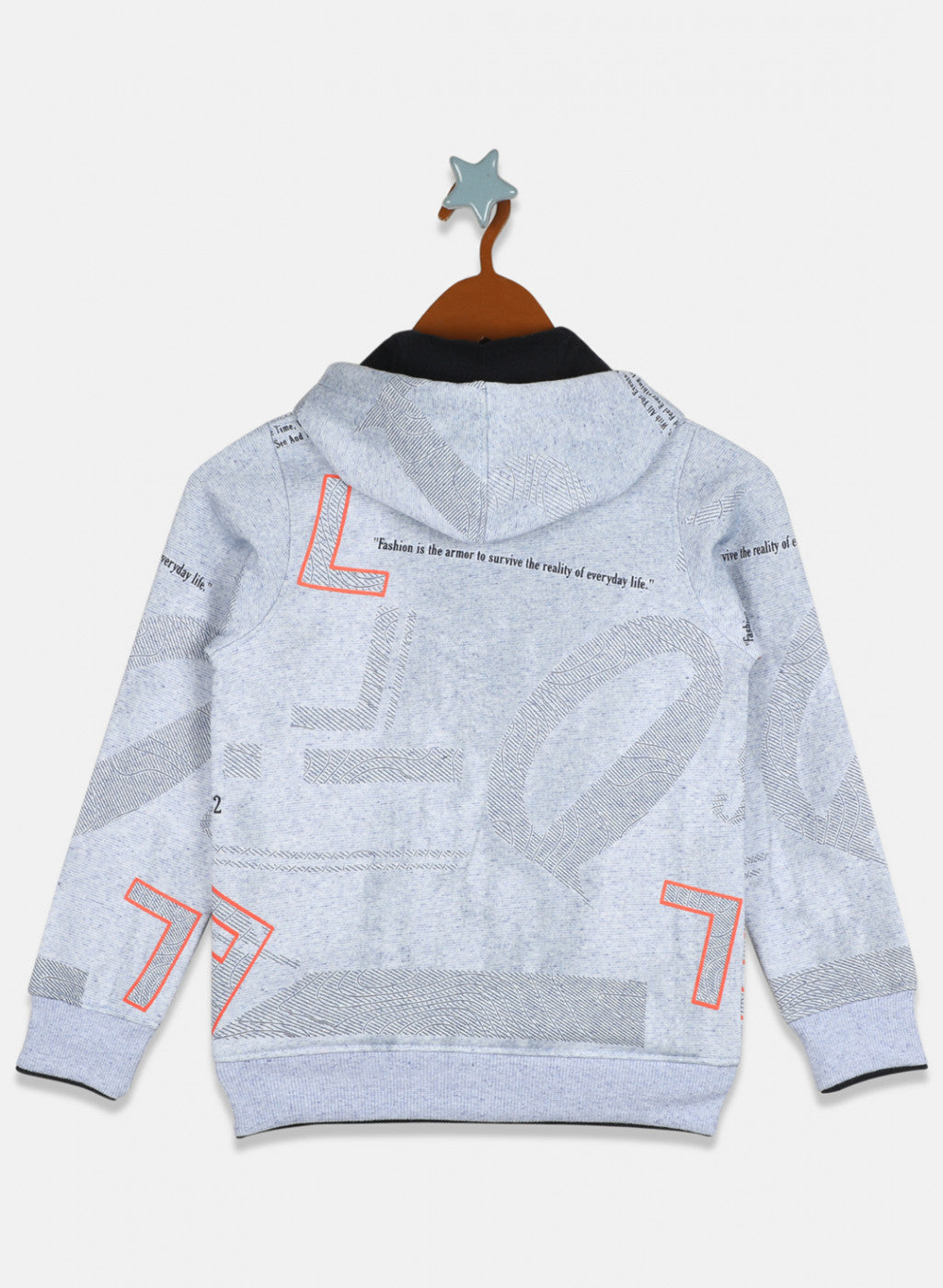 Boys Light Blue Printed Sweatshirt