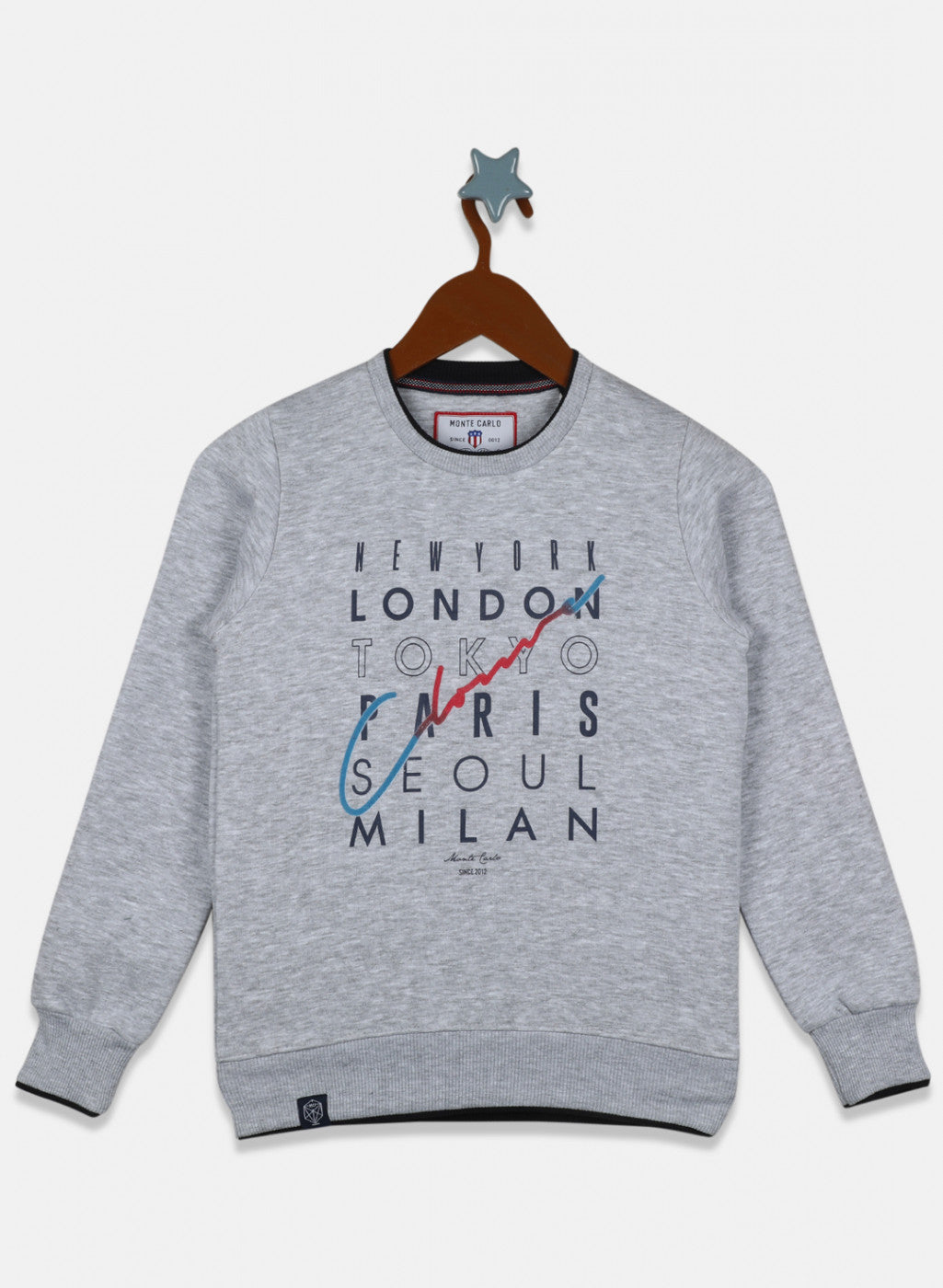 Boys Grey Printed Sweatshirt