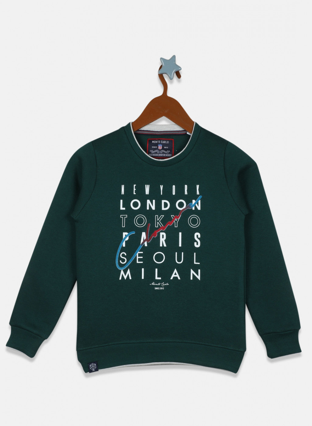 Boys Green Printed Sweatshirt