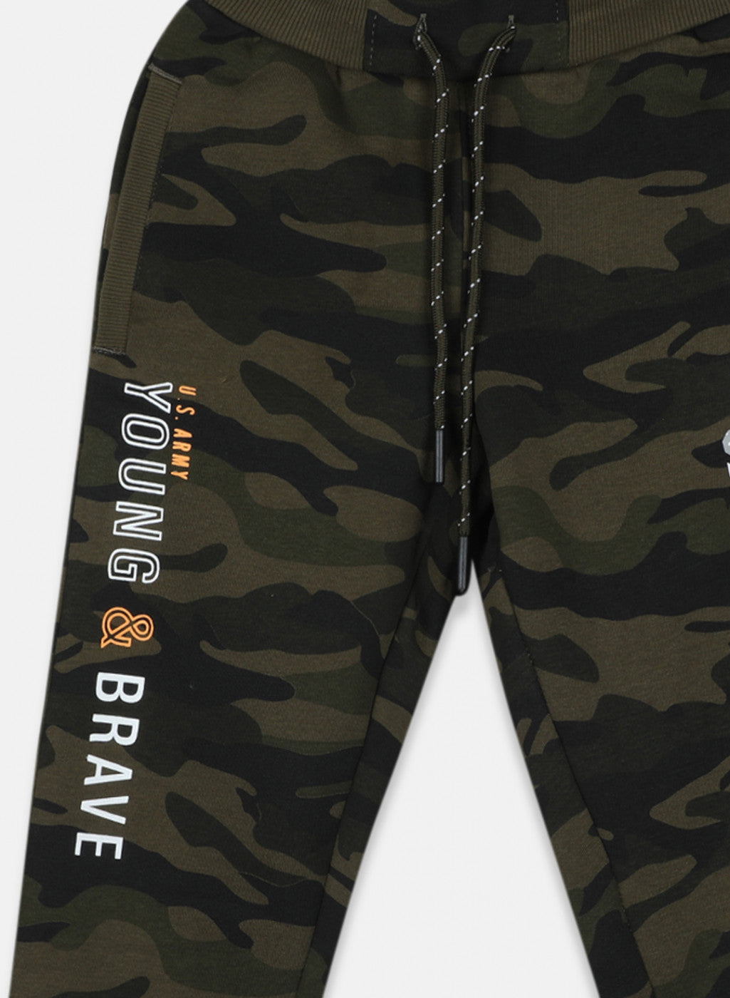 Boys Olive Printed Lower