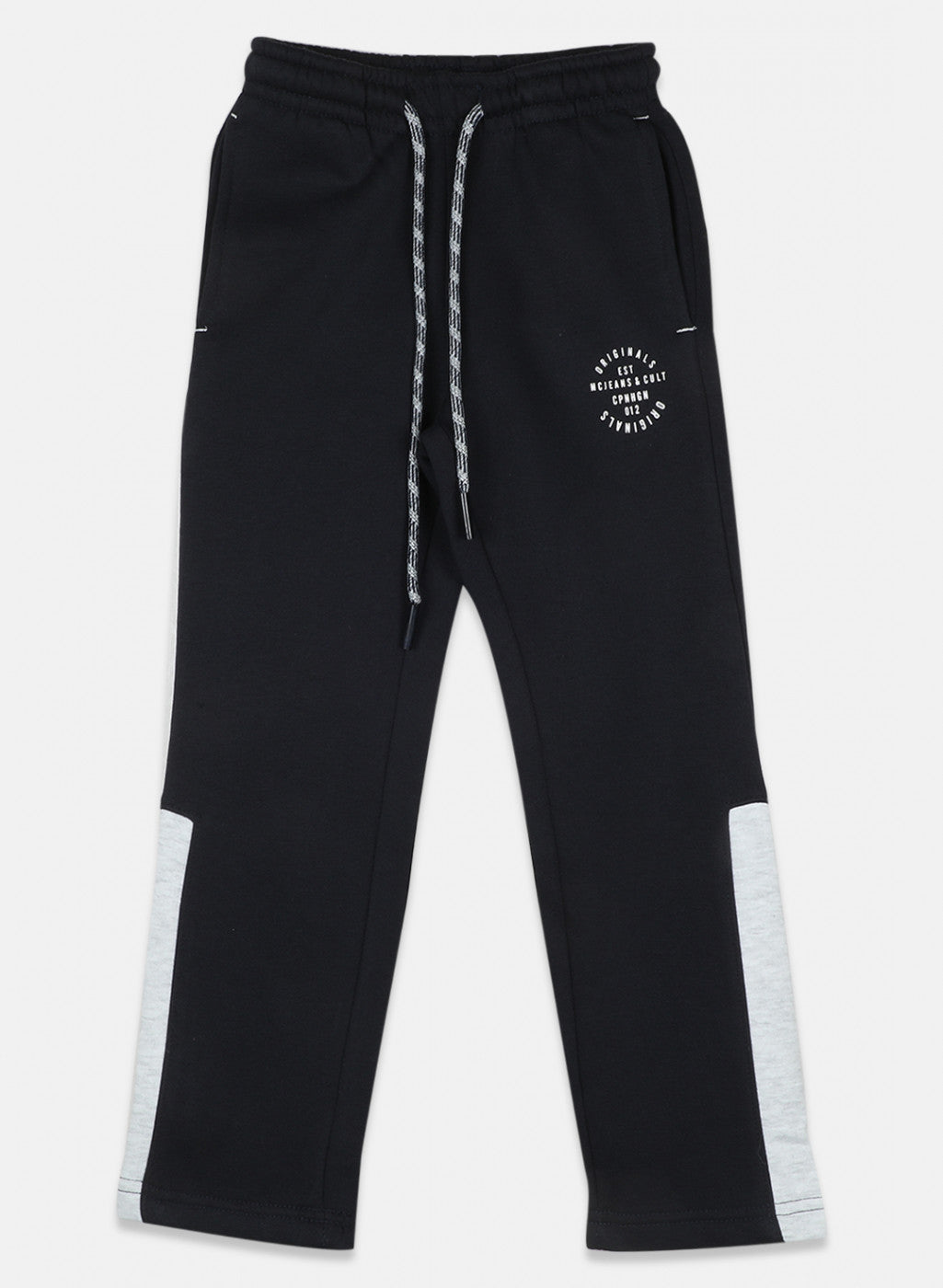 Boys Navy Blue & Grey Printed Tracksuit