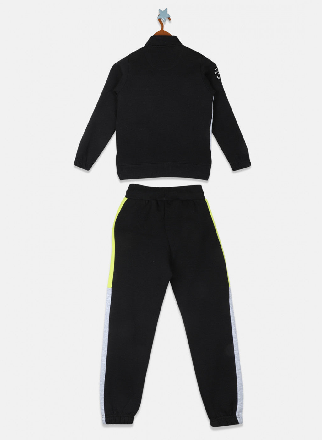 Boys Black Solid Tracksuit