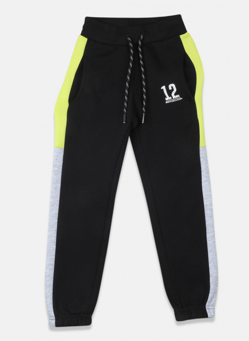 Boys Black Solid Tracksuit