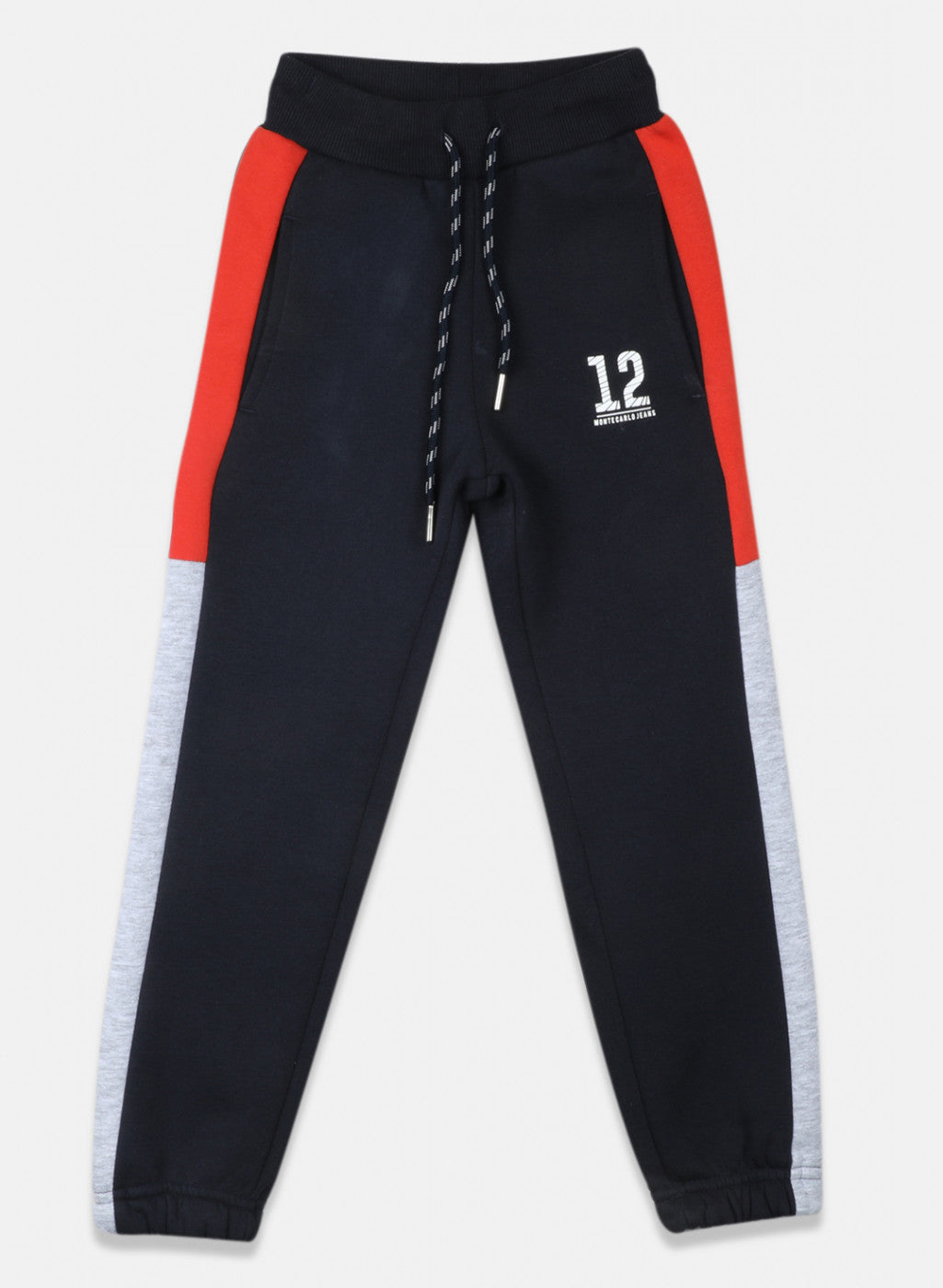 Boys Navy Blue Solid Tracksuit