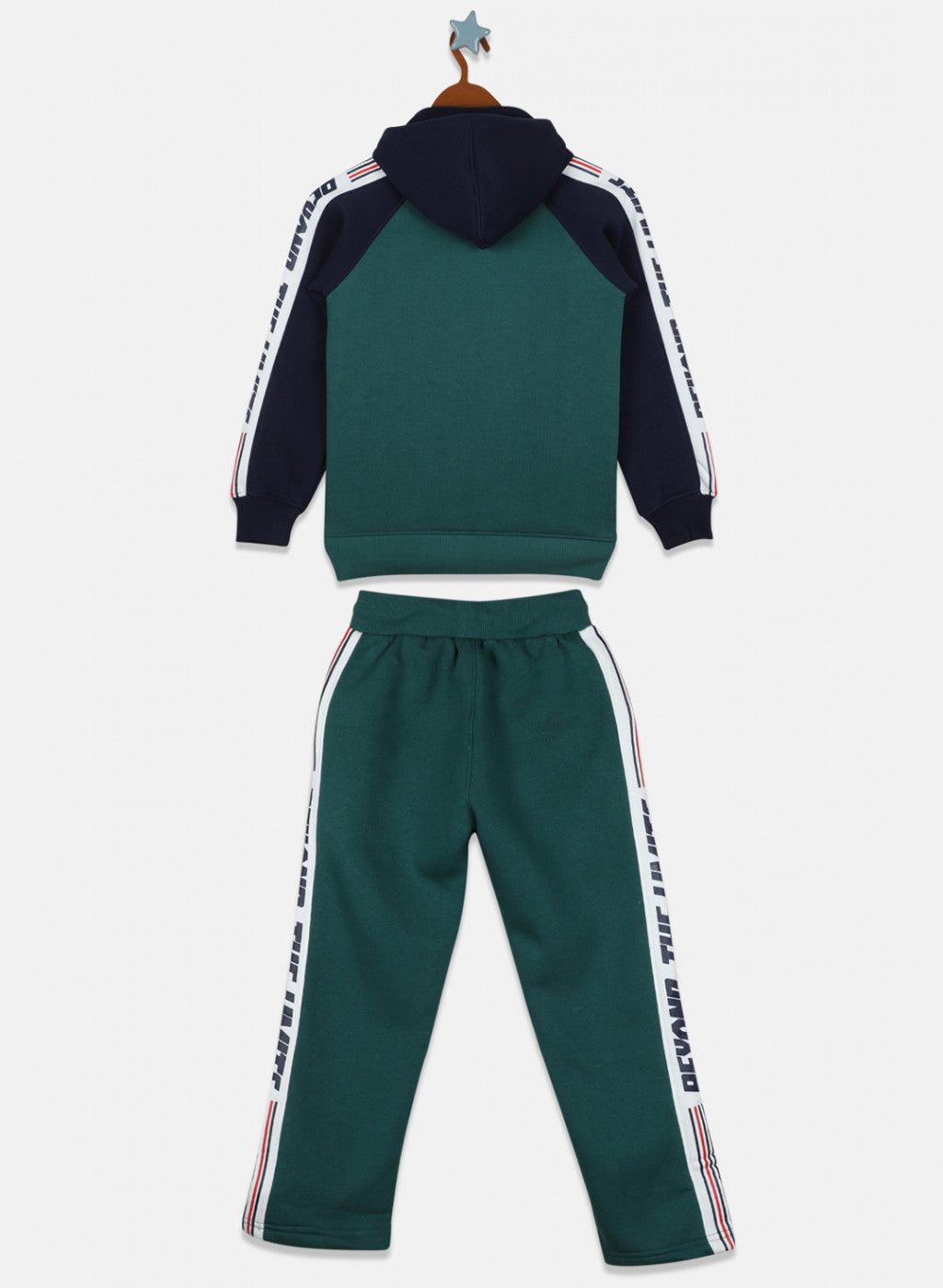 Boys Green Printed Tracksuit