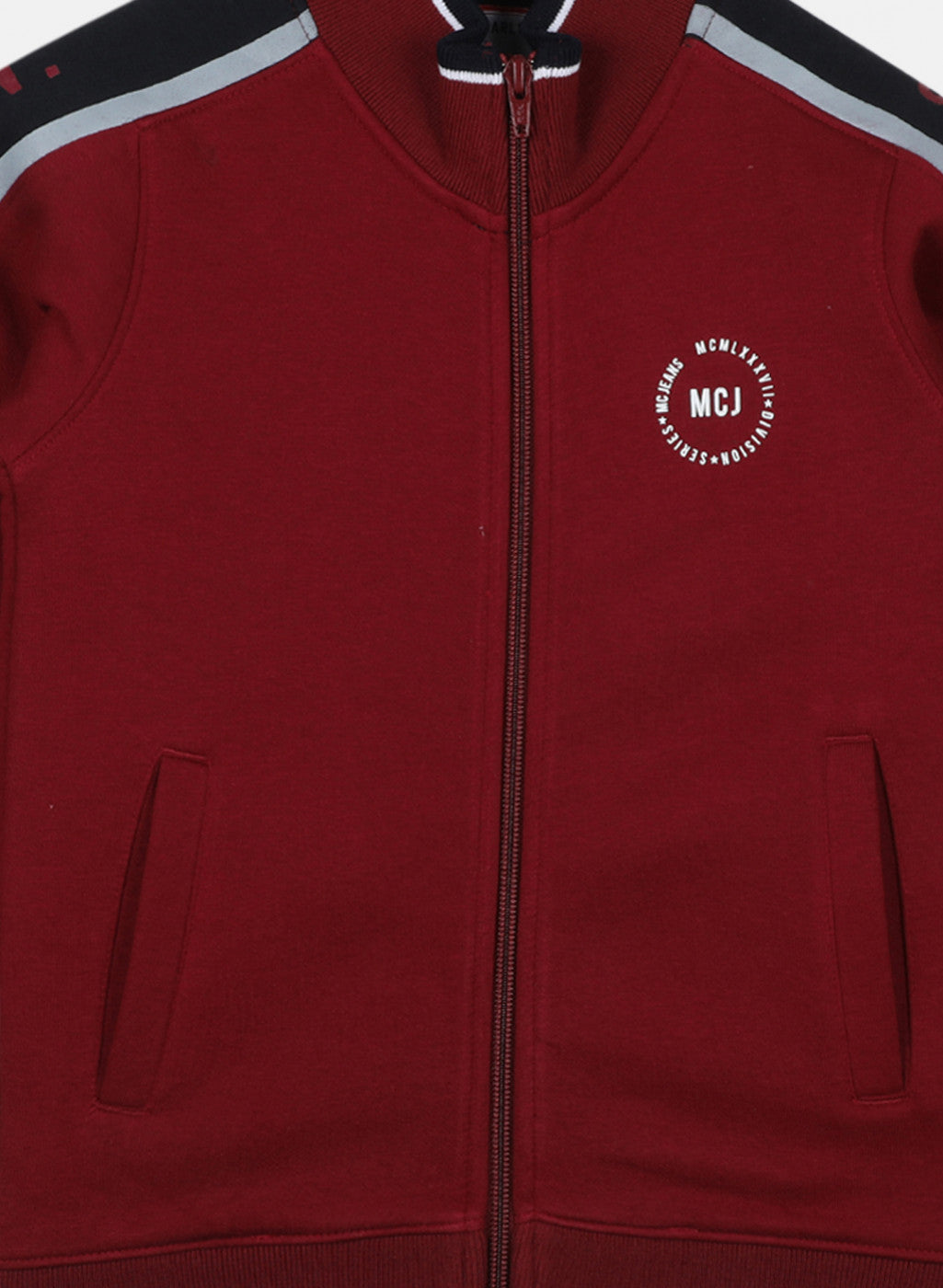 Boys Maroon Printed Tracksuit