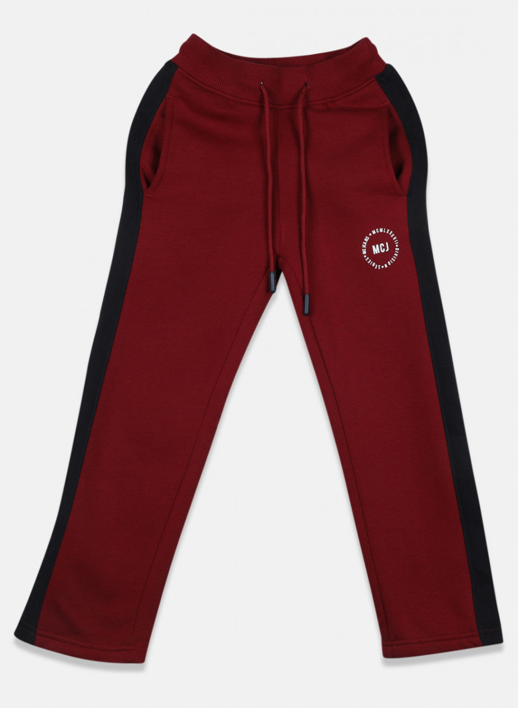 Boys Maroon Printed Tracksuit