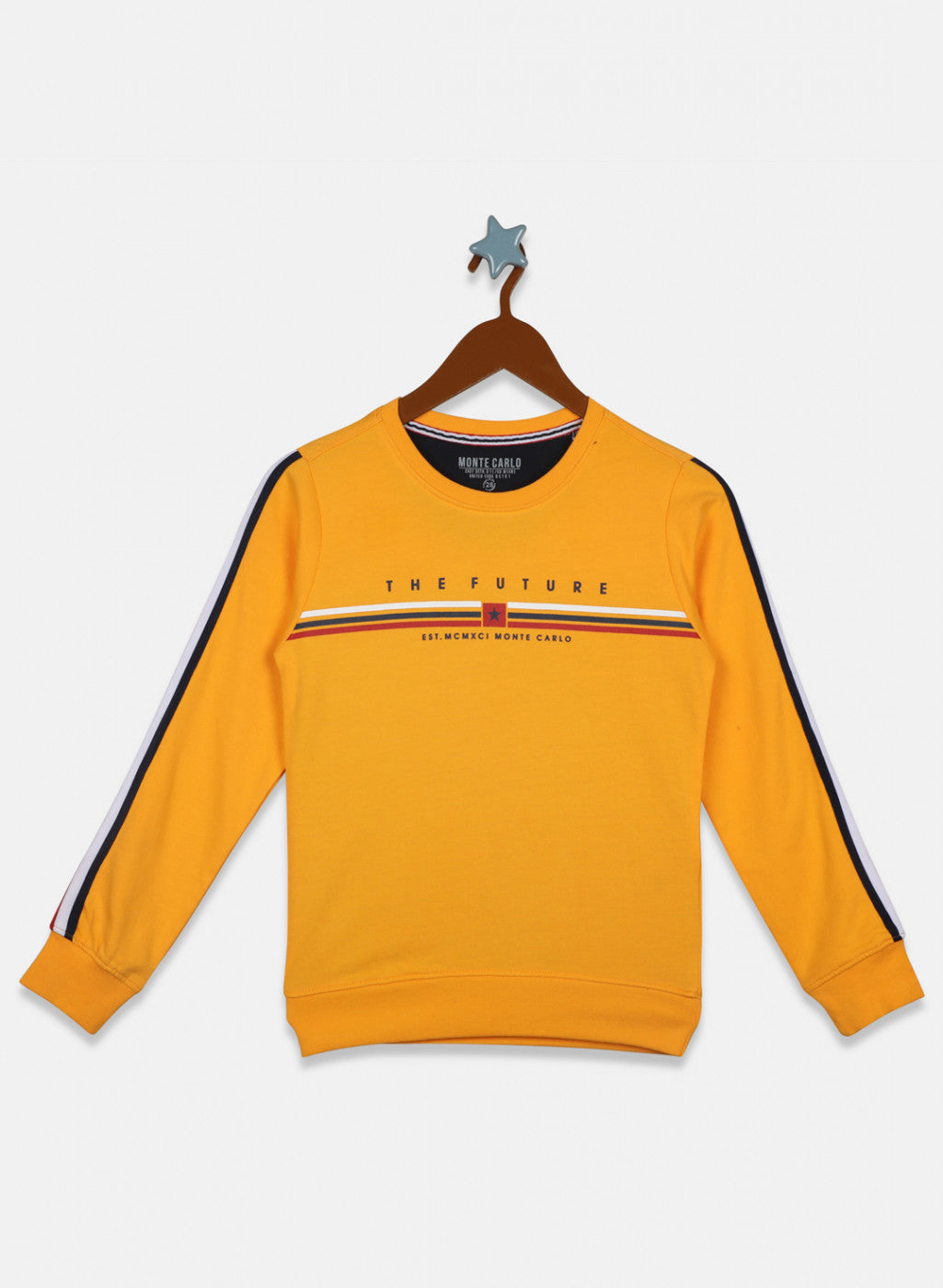 Boys Yellow Printed Sweatshirt