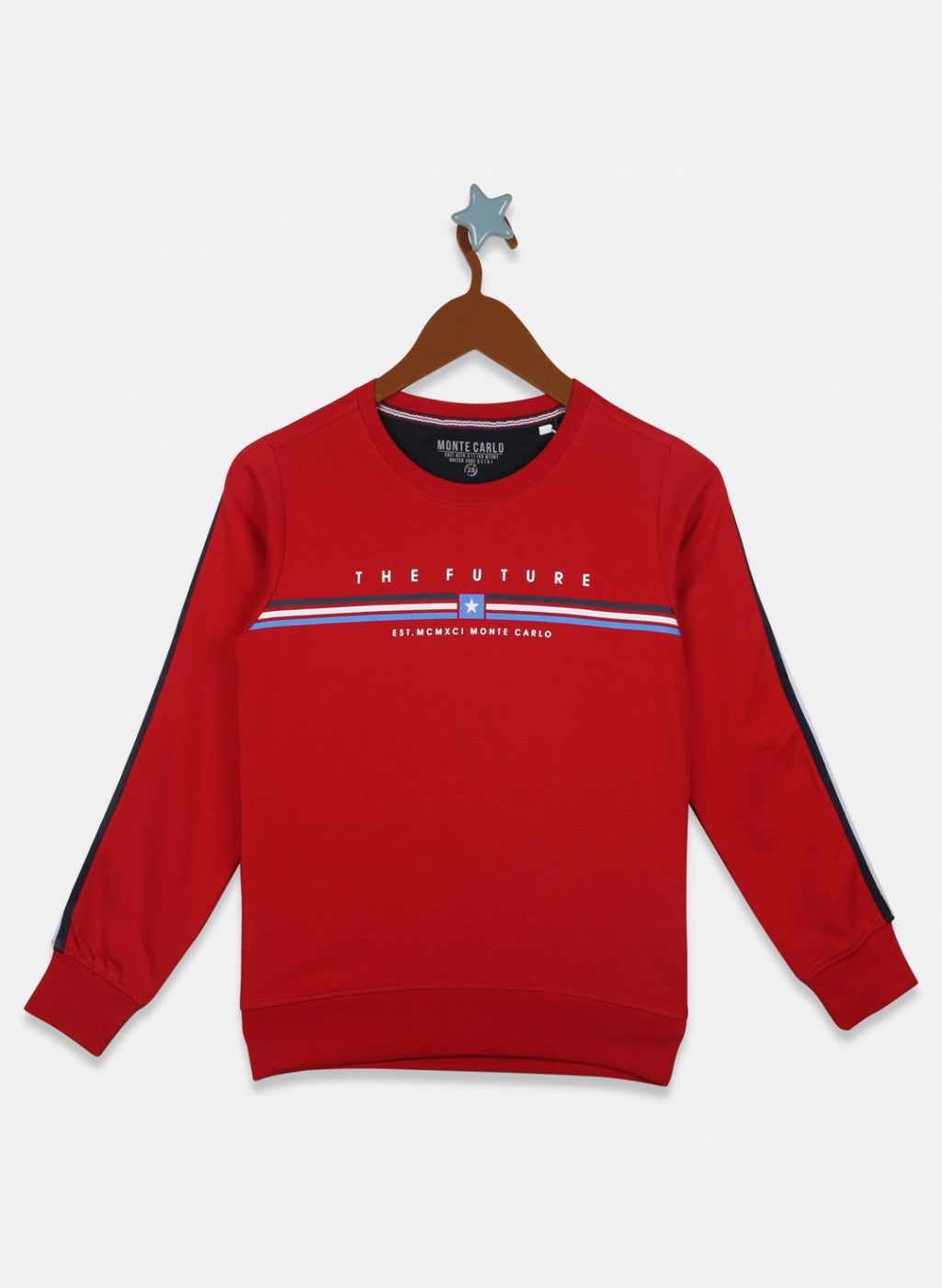 Boys Red Printed Sweatshirt