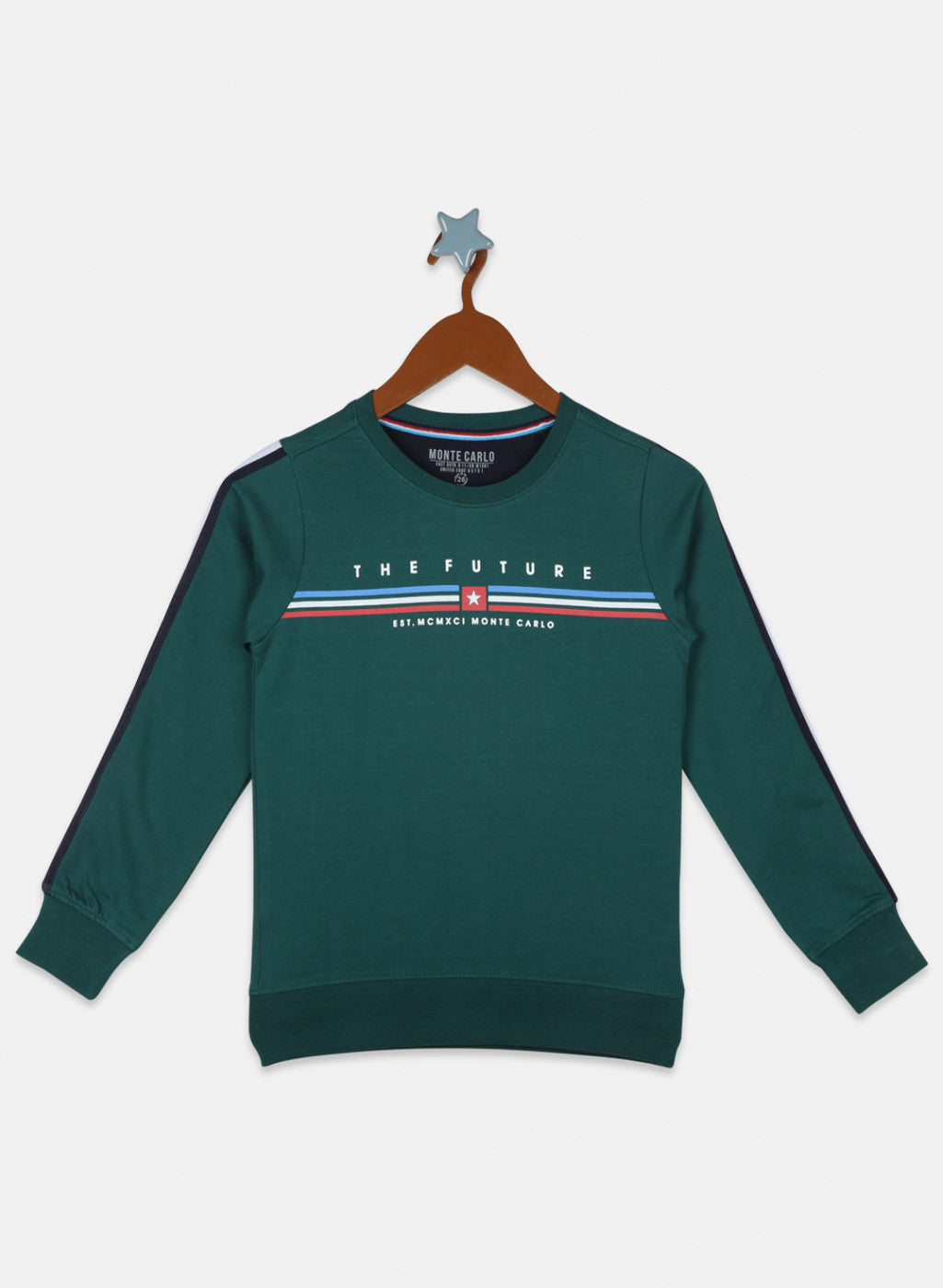 Boys Green Printed Sweatshirt