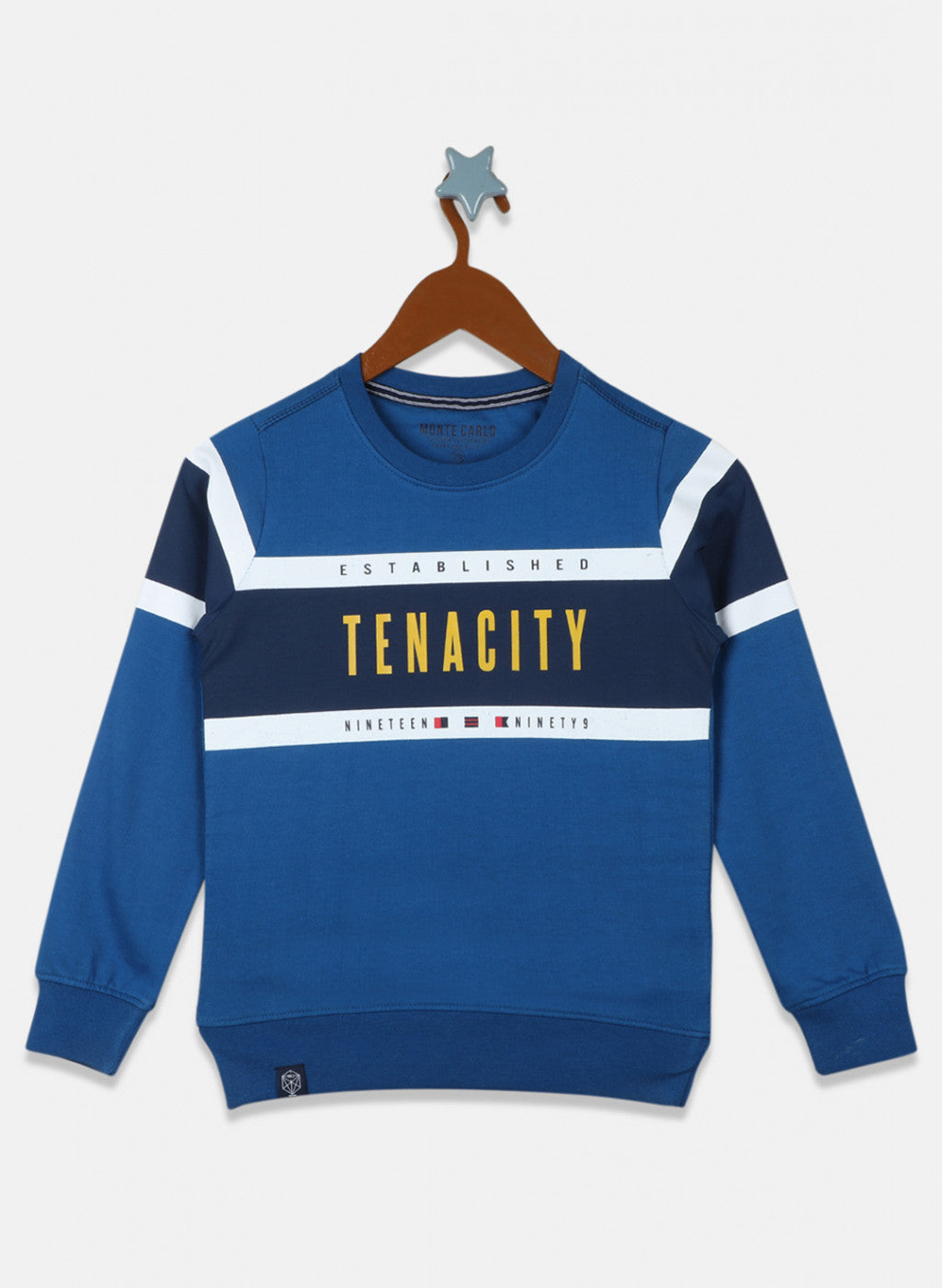 Boys Blue Printed Sweatshirt