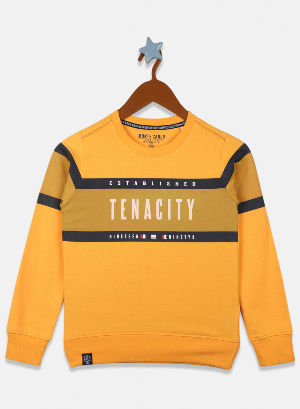 Boys Yellow Printed Sweatshirt