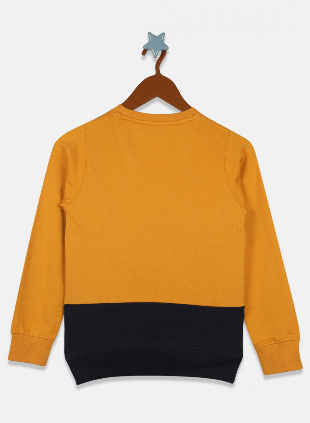 Boys Mustard Printed Sweatshirt