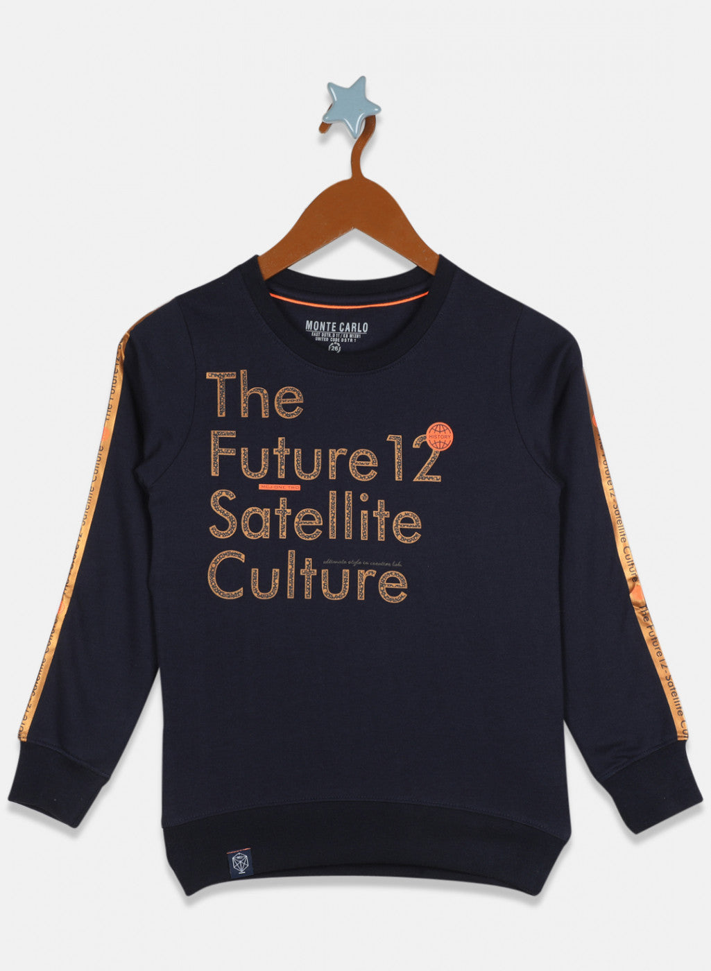 Boys Navy Blue Printed Sweatshirt