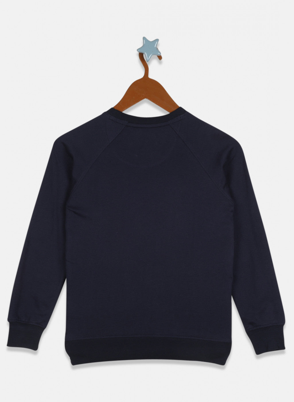 Boys Navy Blue & White Printed Sweatshirt