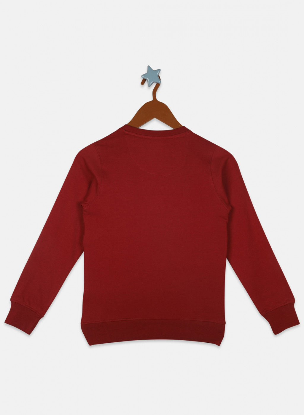 Boys Maroon Printed Sweatshirt