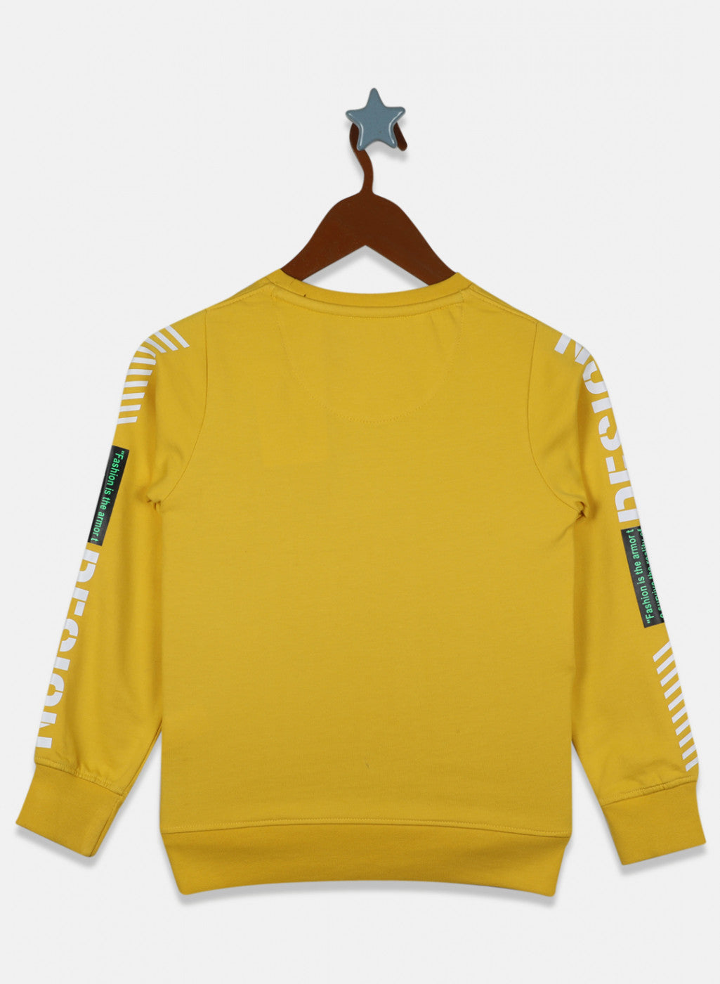 Boys Yellow Printed Sweatshirt