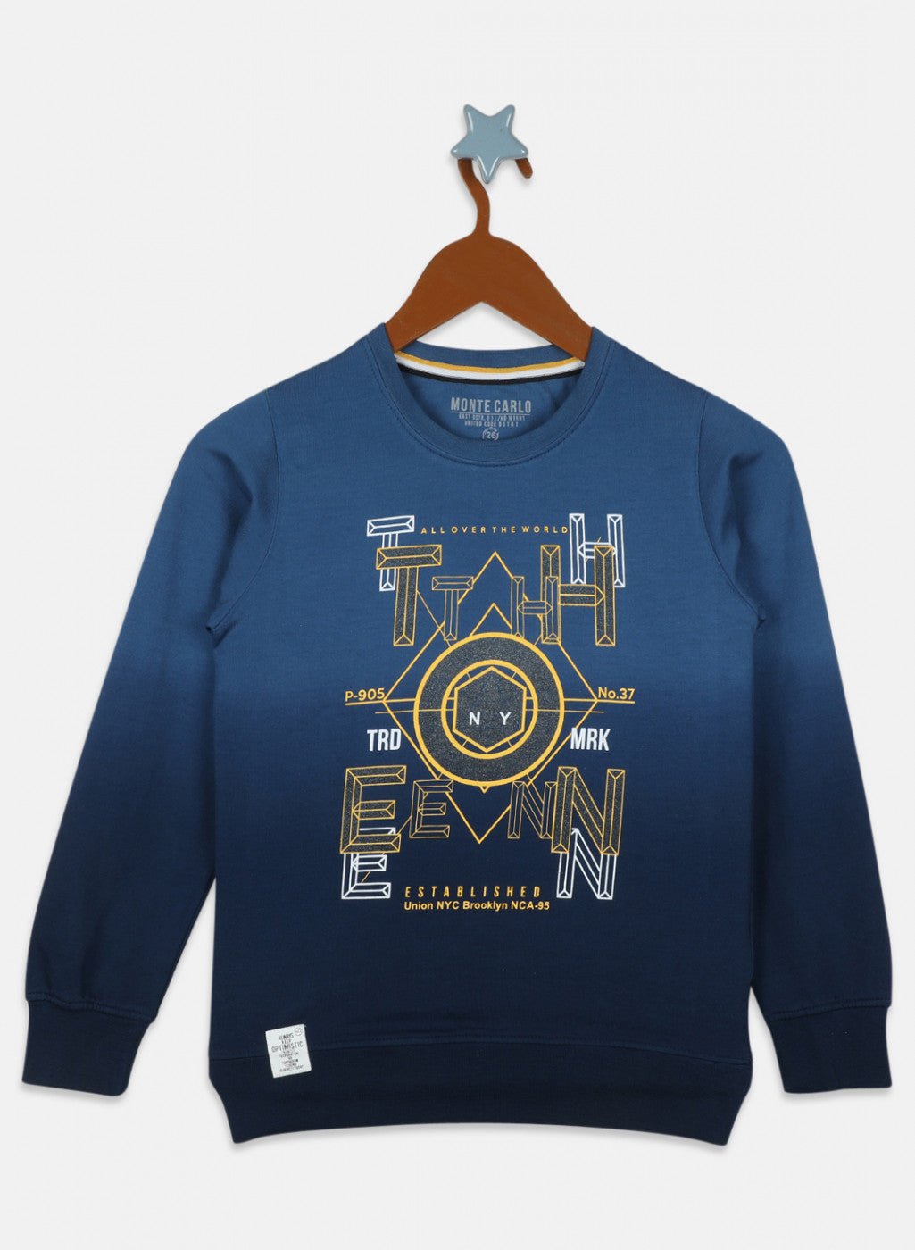 Boys Blue Printed Sweatshirt