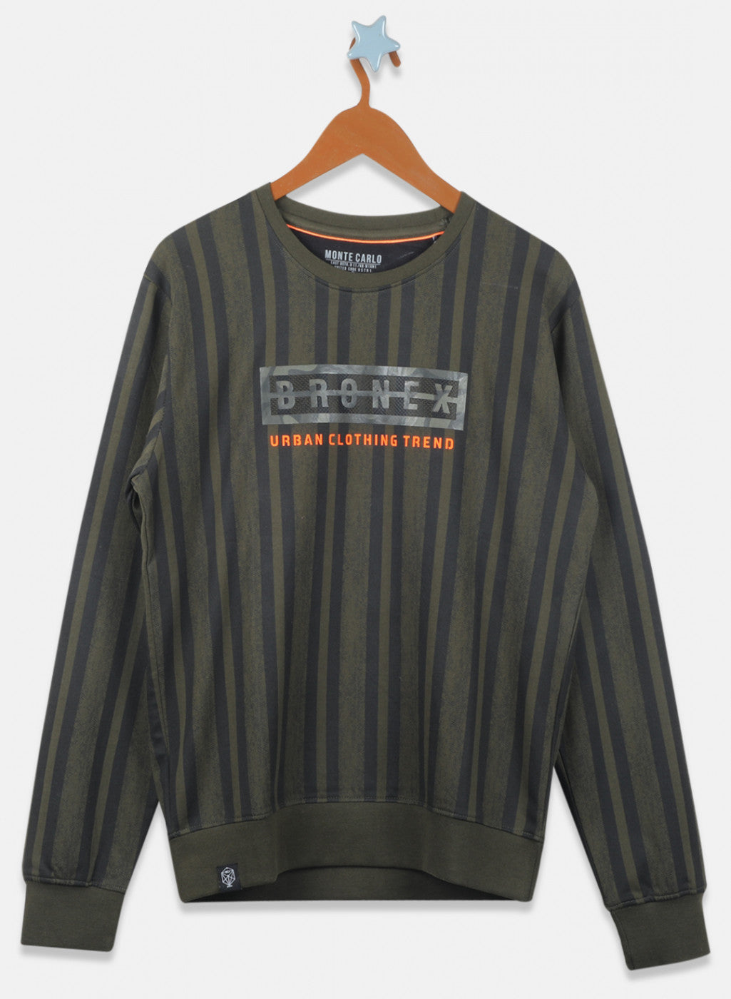 Boys Olive Printed Sweatshirt