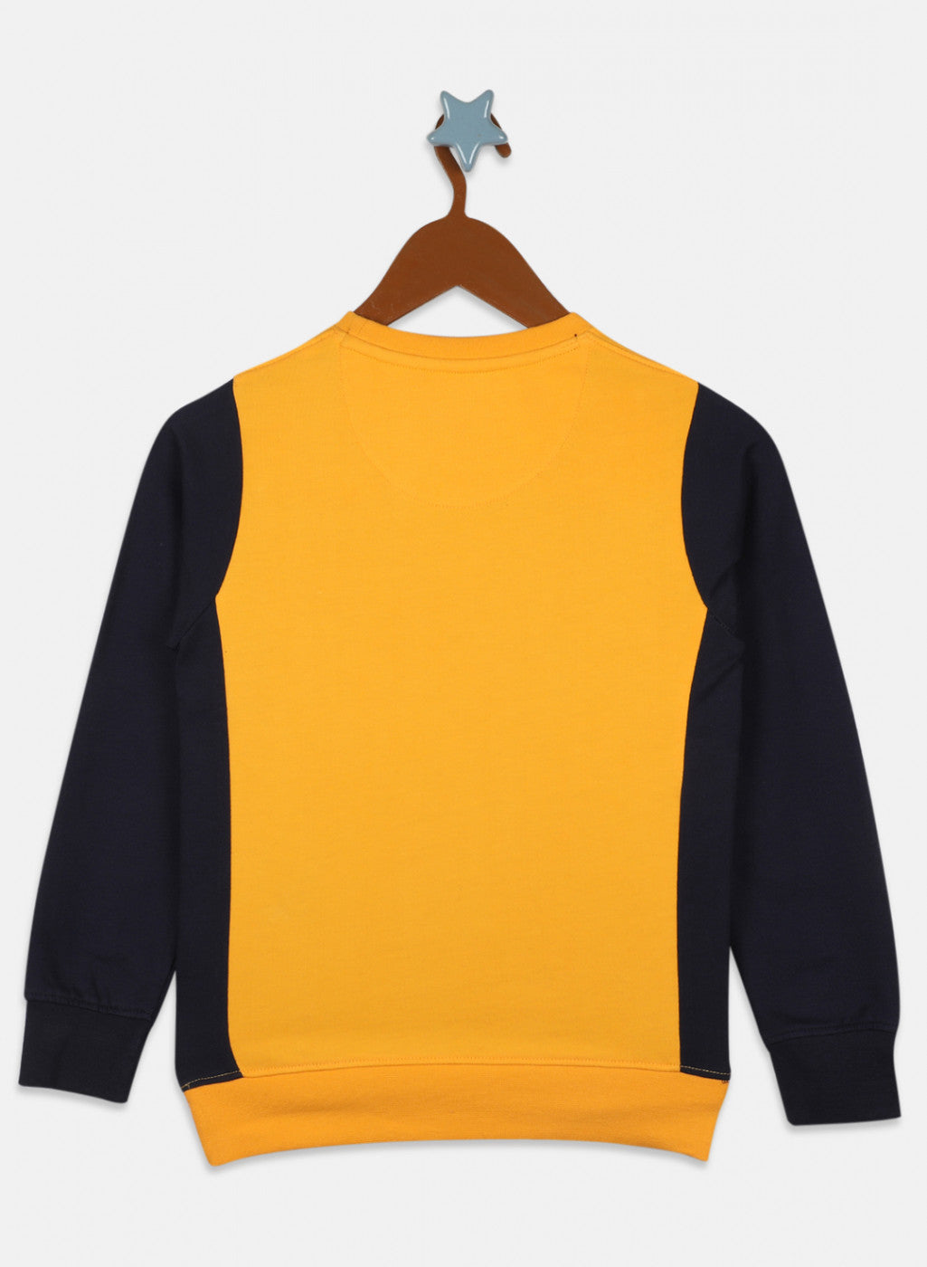 Boys Yellow & NAvy Printed Sweatshirt